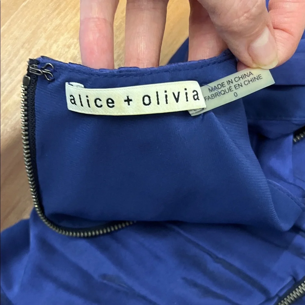 Alice + Olivia Royal Blue Ruched Mini Dress